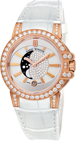 Review Harry Winston Ocean Lady Moon Phase 400UQMP36WC.MDO/D3.1 watch Replica - Click Image to Close